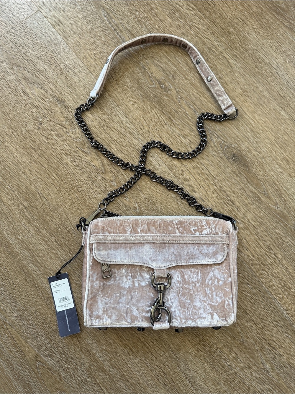 Rebecca Minkoff Blush Velvet Mini Convertible Crossbody